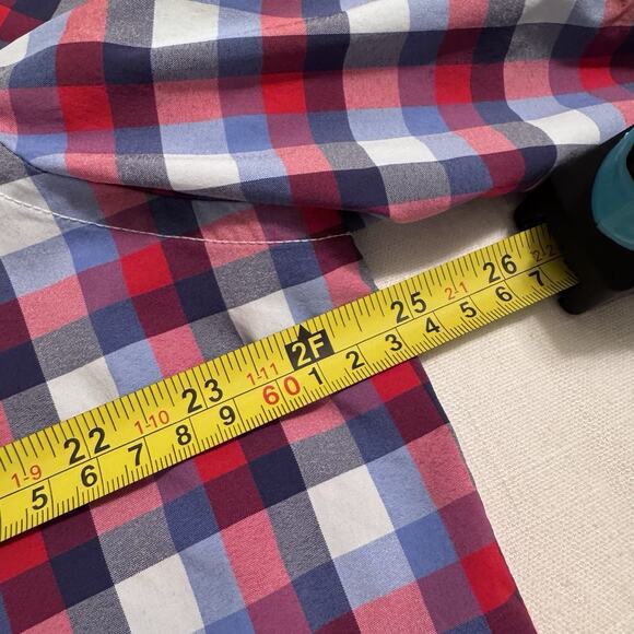 UNTUCKit‎ Shirt Button Down Red/Blue Plaid Long Sleeve Men’s Size 2XL XXL Nylon - Picture 5 of 8